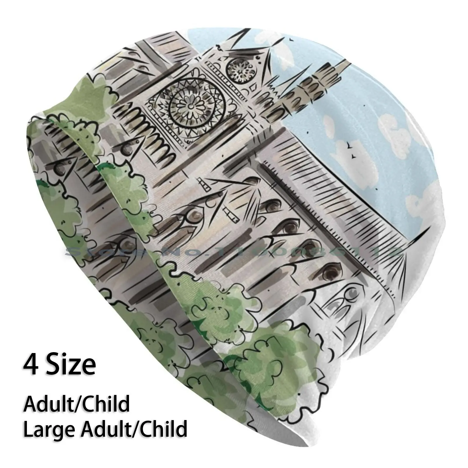 Трикотажная Шапка-бини в стиле Нотр-Дам Парижа с изображением Французской