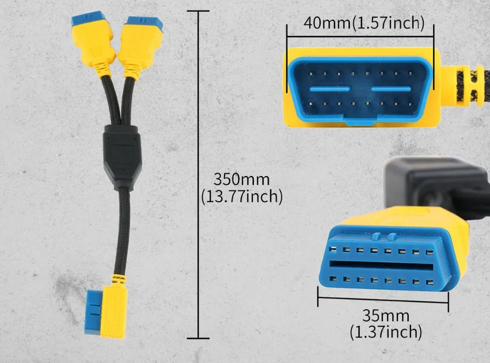 Autool obd2 kabel 150cm 1m 1 zu 3 konverter adapter obdii verlängerung kabel verstärktes kabel kabel zum starten easydiag golo elm327 – Detail 7