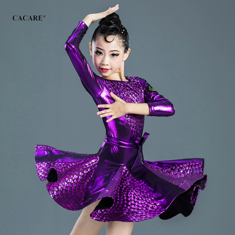 Блестящее платье для латиноамериканских танцев девочек детское танго сальсы