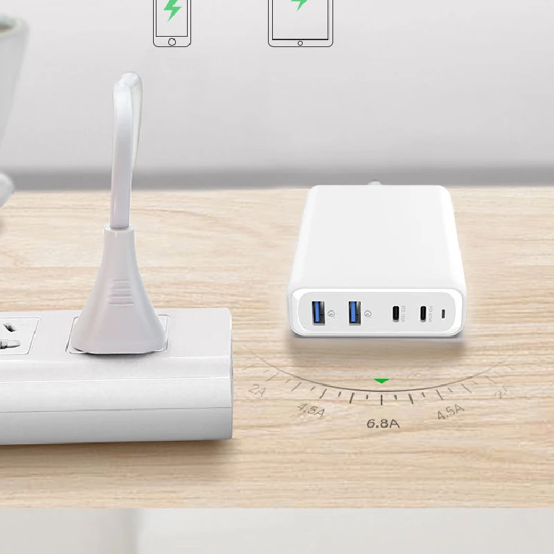 

PD100W Quick Charge 4.0 PD HUB dual TYPE-C 100W charger multi-port usb-C For IPhone Xiaomi Huawei Quick Charging