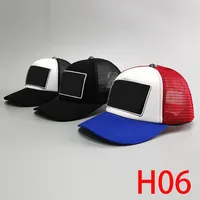 H06 Summer tide brand hip-hop hat white leather cross blue baseball cap casual wild couple cap
