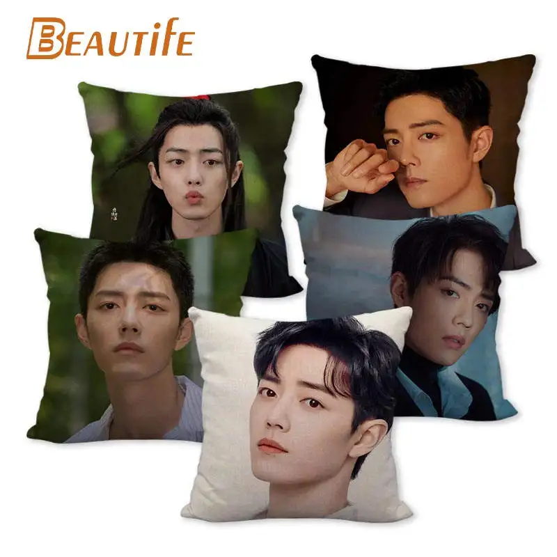 

Новое поступление Xiao Zhan наволочка для спальни домашний декоративный Чехол 45x45 см Квадратные Зеркальные Чехлы хлопковая льняная ткань не вы...