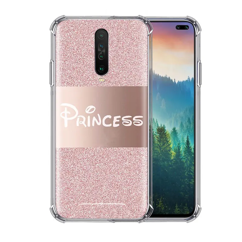 

Airbag Phone Case ForXiaomi Redmi Note 8 K30 Pro 9S 8T 9 7 9A 7A 9C 10X 5G Shockproof Soft Cover Rose Gold Pink Princess Queen