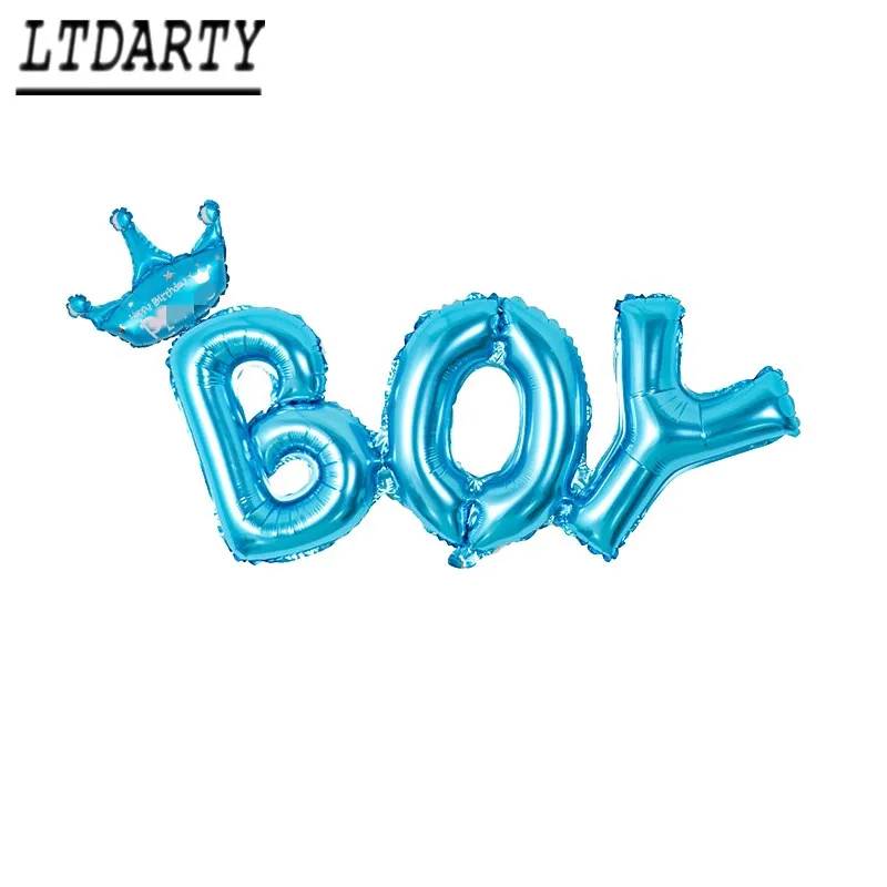 2 шт. baby shower шар письмо сиамские Для мальчиков и девочек мини Корона из