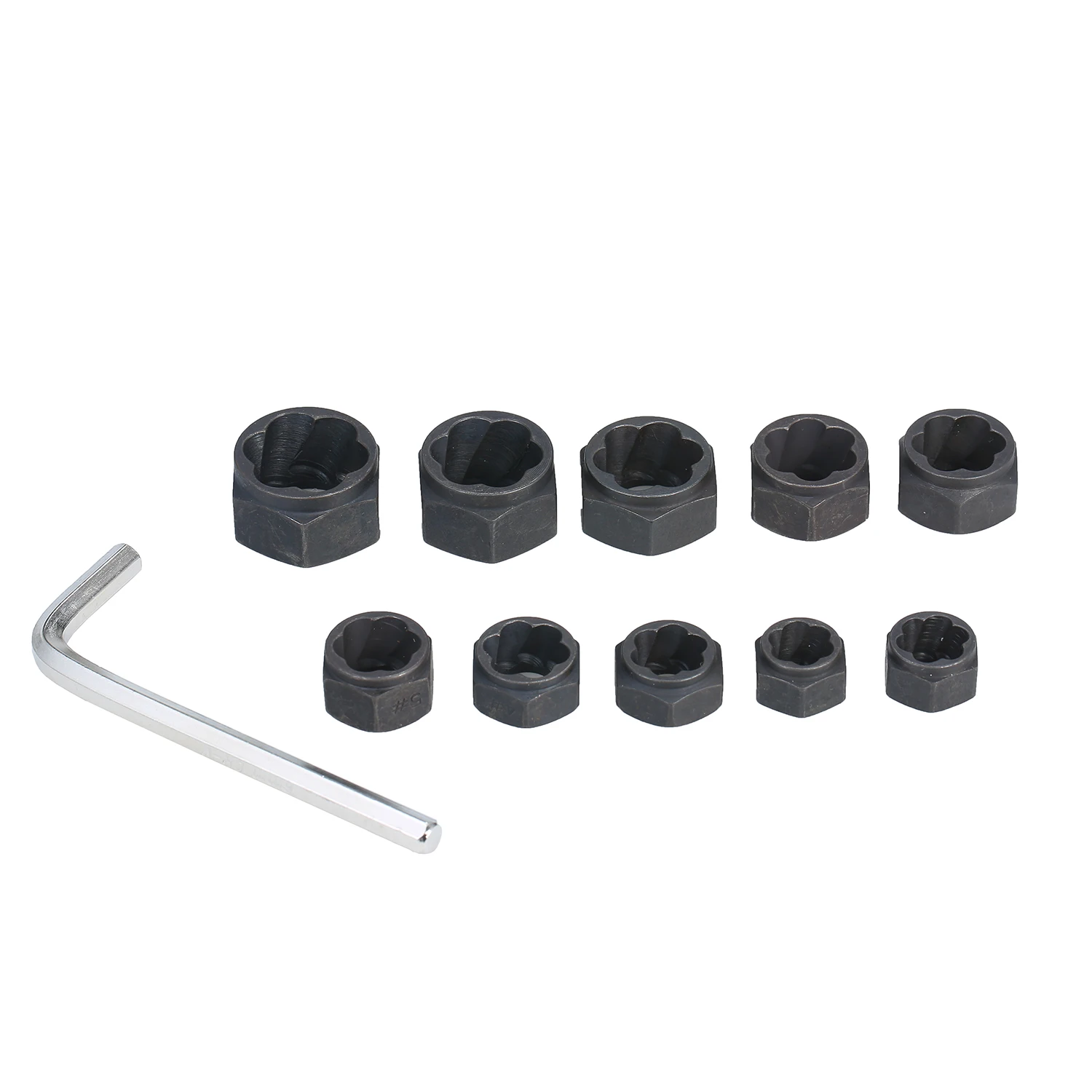 

11Pcs 9-19MM Threading Tool Damaged Bolt Nut Remover Screwdriver Stud Extractor Socket Broken Screw Removal Kit