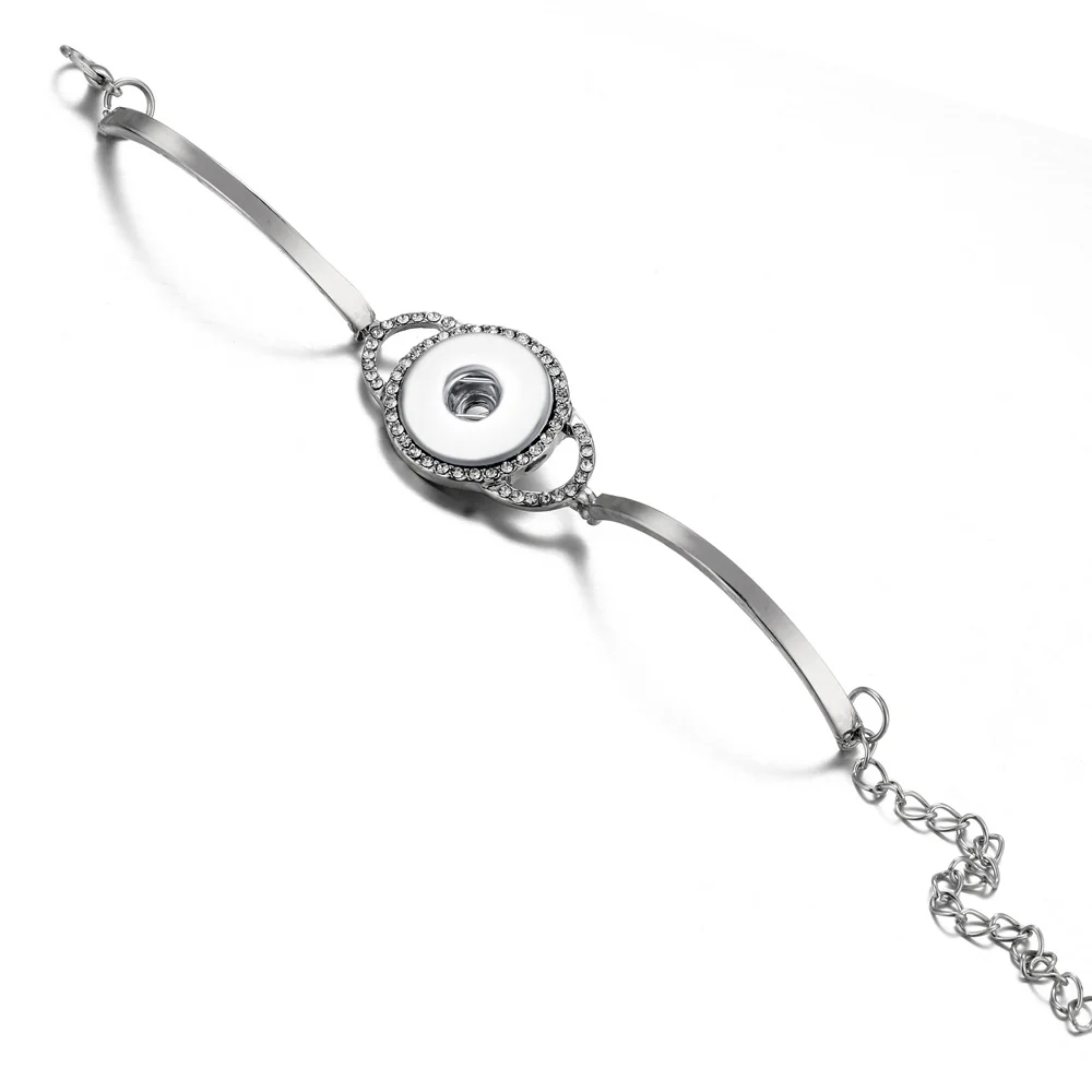 Новый посеребренный браслет с украшением в виде кнопки 18 мм ювелирные браслеты