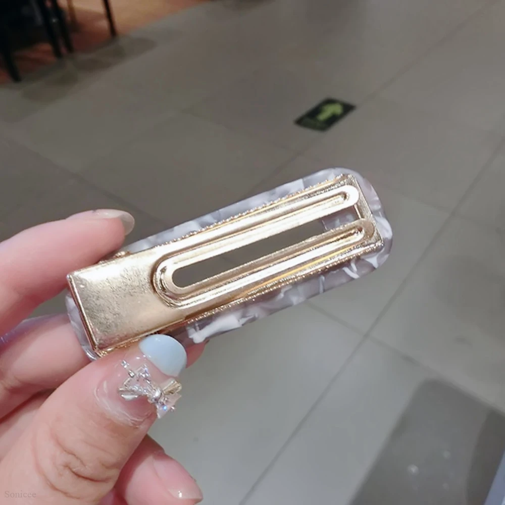 

Прямоугольные заколки для волос для женщин и девочек, акриловые полые, в форме капли, из оловянной фольги, шпильки с блестками, аксессуары го...