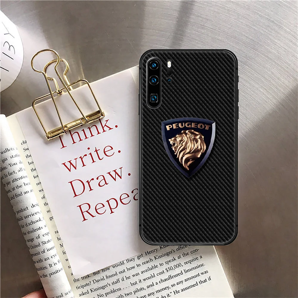 

Car Peugeot Phone Case Cover For Huawei Mate P 10 20 30 40 Lite Pro Smart Z 2019 Black Shell Hoesjes Black Pretty