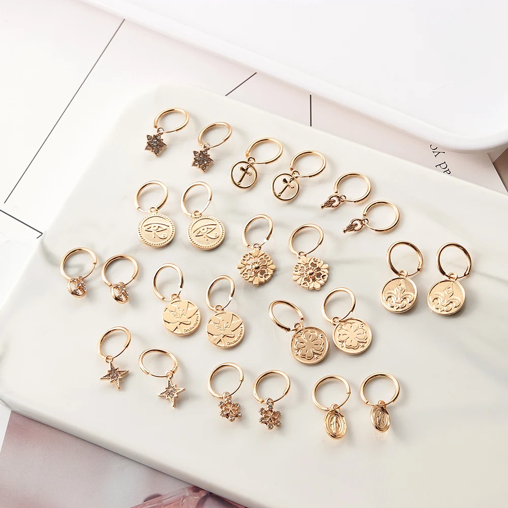 1 пара новые женские серьги в стиле бохо сердце подвеска форме Креста висячие