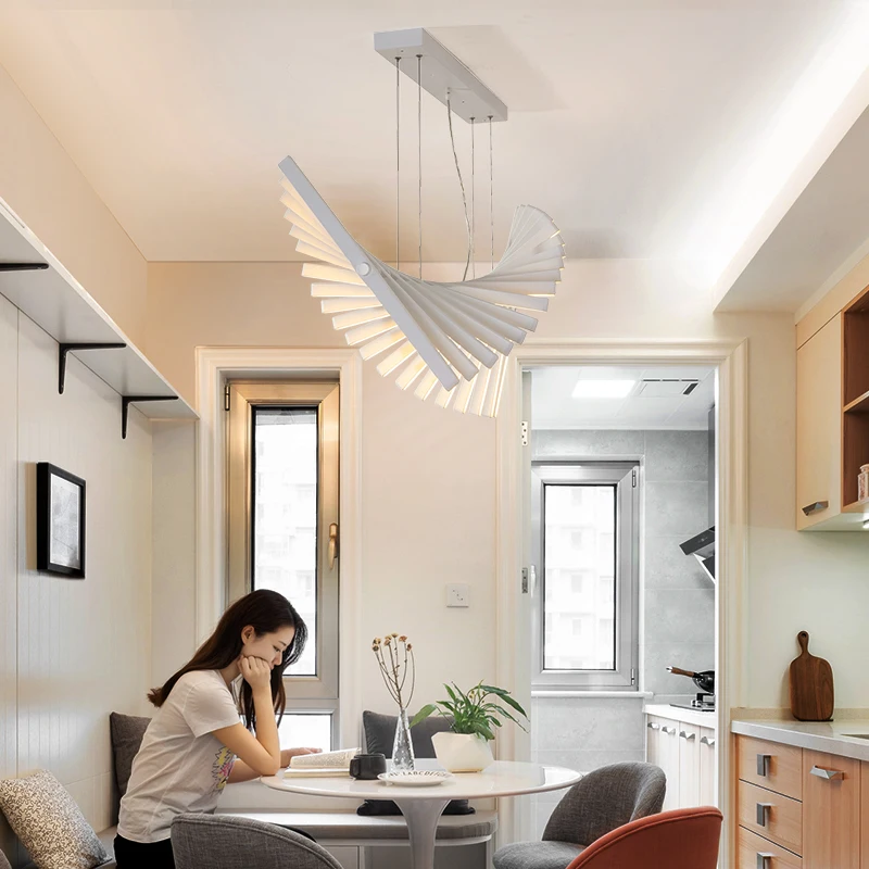 저렴한 현대 LED Hanglamp 북유럽 블랙/화이트 오피스 펜던트 라이트 거실 홈 Luminaire 서스펜션 다이닝 룸 바 전등