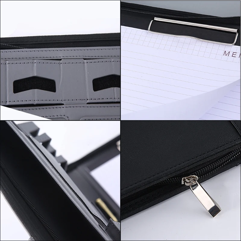 Portable Business Padfolio Portfolio Case Handle PU Leather Folder for School Office Conference Notepad | Канцтовары для офиса и