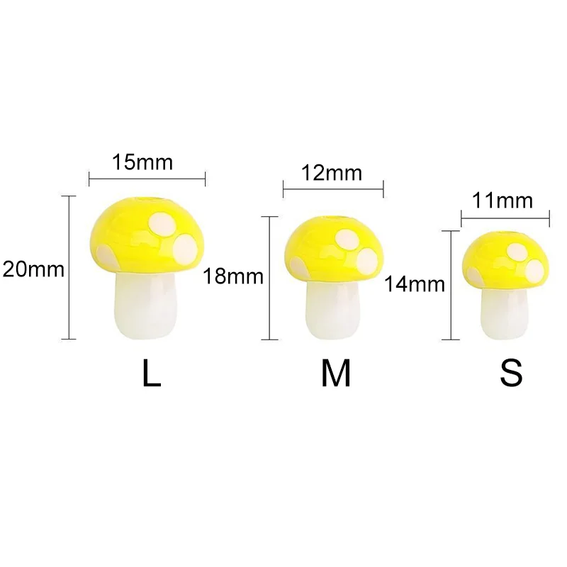 10pcs Mushroom Shape Handmade Lampwork Glass Loose Beads Charms for DIY Crafts Jewelry Making Findings 11x14mm 12x18mm 15x20mm - купить по