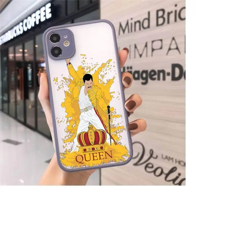 

Freddie Mercury Queen band Phone Cases matte transparent For iphone 7 8 11 12 plus mini x xs xr pro max cover