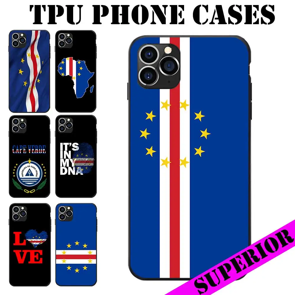 SE 2020 Кабо Верде флаг пальто руки тема Мягкий ТПУ телефонные чехлы для iPhone 5 6 7 8 S XR X
