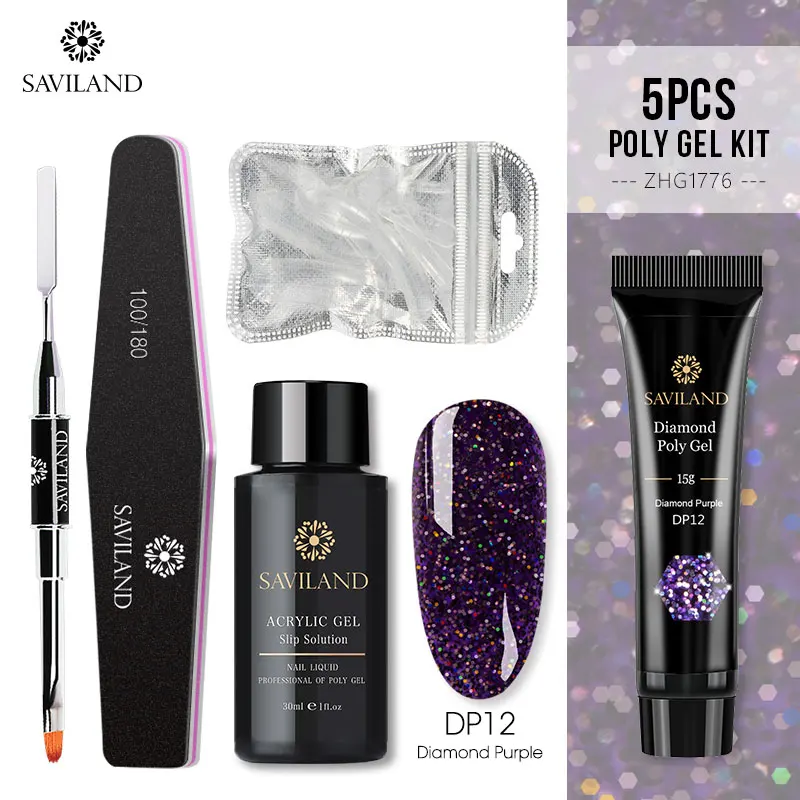 15g Poly Gel Kit Soak off 4 шт./компл. поли набор гелевых УФ Акрил строитель поли-гель, быстро сохнут, дизайн ногтей Pro с длинным натуральных ногтей Жесткий Гель-лак - Цвет: 15g Poly Gel Kit