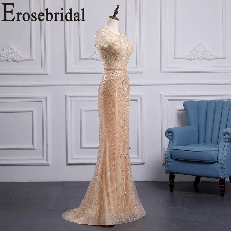 Erosebridal, короткий рукав, Русалка, вечернее платье с бюстгальтером, элегантное, на молнии, сзади, длинное, официальное, женское, вечернее платье, платье для вечеринки