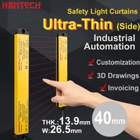 ultra thin side 40mm 4 points safety light curtains infrared alignment photoelectric sensor protection industrial automation