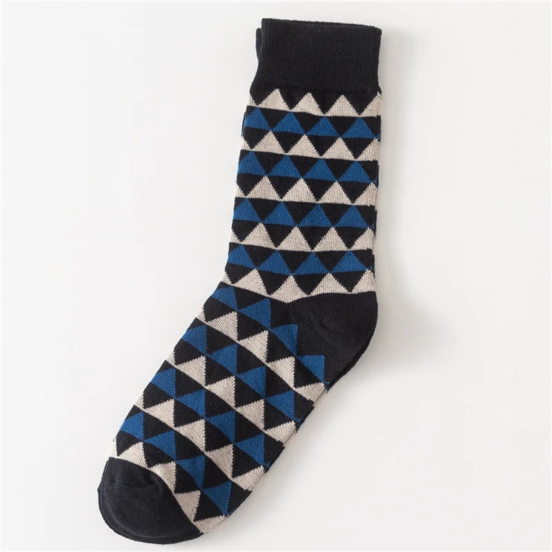 Geometric stripe Дропшиппинг счастливые носки смешное искусство платье носки цвет партия мужские летние модные носки набор в цветах радуги Печать Цветные Красочные полосы искусство носки - Цвет: Geometric stripe