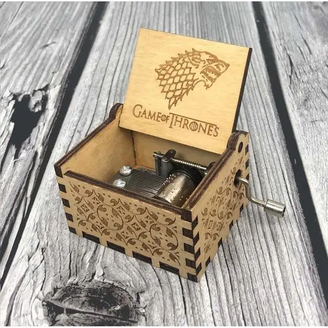 Game Of Thrones TW Игра престолов деревянная музыкальная шкатулка ручной коленчатый Крестный отец Звездные войны La la land богемный rhapsody queen музыкальная шкатулка Рождественский подарок - Цвет: Game Of Thrones TW