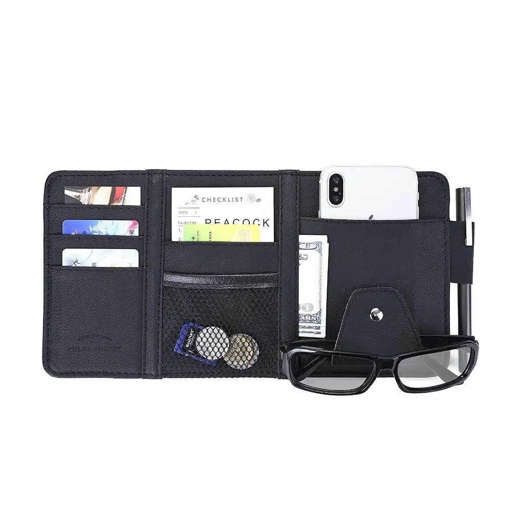 Автомобильный органайзер для солнцезащитного козырька из ПУ кожи