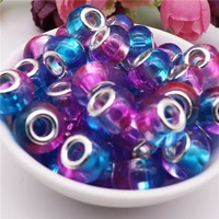new hot sale bead charms 2 color mixed 5mm big hole round murano spacer beads fit for pandora bracelet bangle diy jewelry making