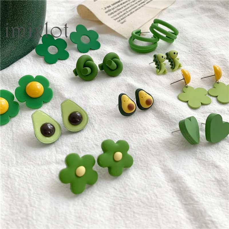 Женские серьги с цветком авокадо гвоздики из сплава динозавра Ювелирное