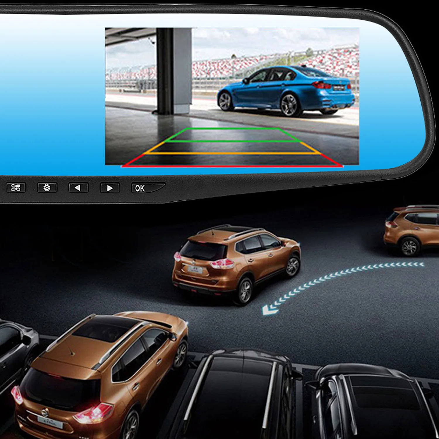 

4.3 DC 5V HD Dual Lens Car Rearview Mirror Camera Recorder DVR Dash Cam
