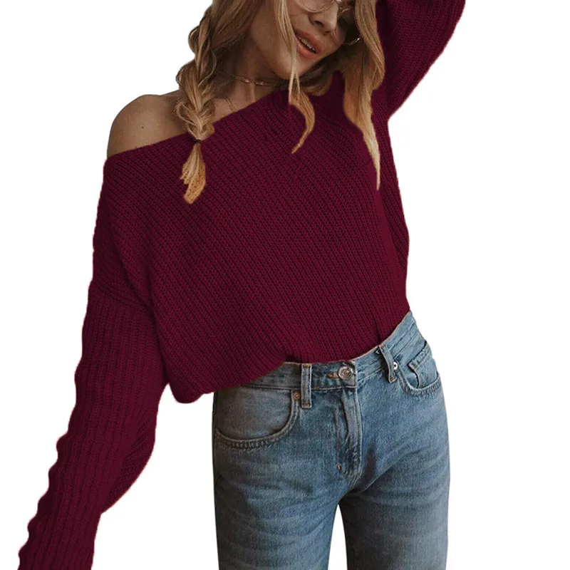

Pop 1 Pcs Women Lady Top Sweater Knitting Long Sleeve Solid Color Fashion For Winter Pop 88
