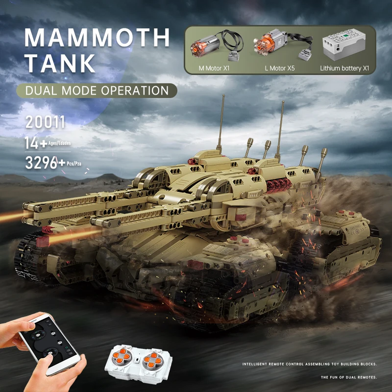 Молд KING 20011 высокотехнологичные игрушки APP RC военный Мамонт Танк MKII Модель Сборка