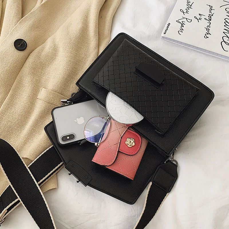 Классическая Женская Повседневная Сумка Кроссбоди в стиле ретро с широким