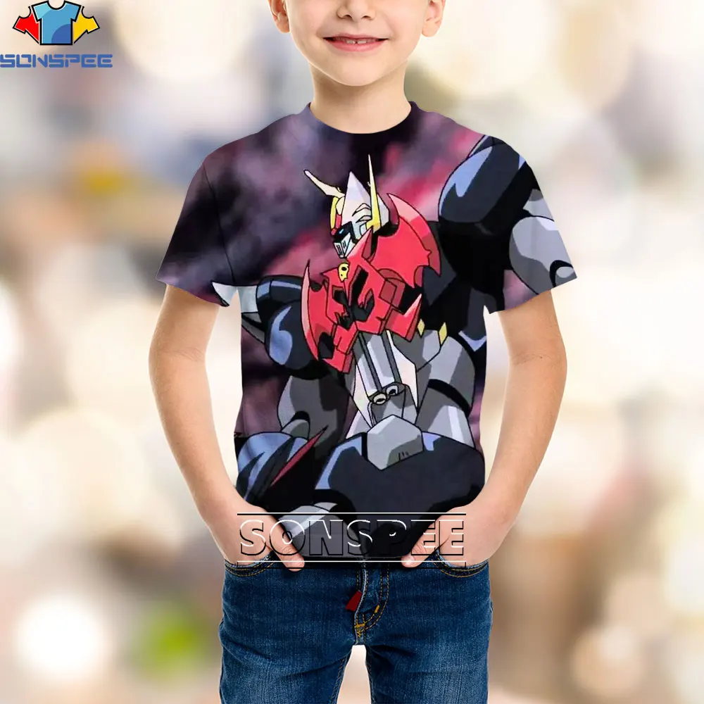

Футболка детская SONSPEE 3D с принтом мазячника, мультяшный боевой робот, броня, популярная модная одежда в стиле Харадзюку с коротким рукавом