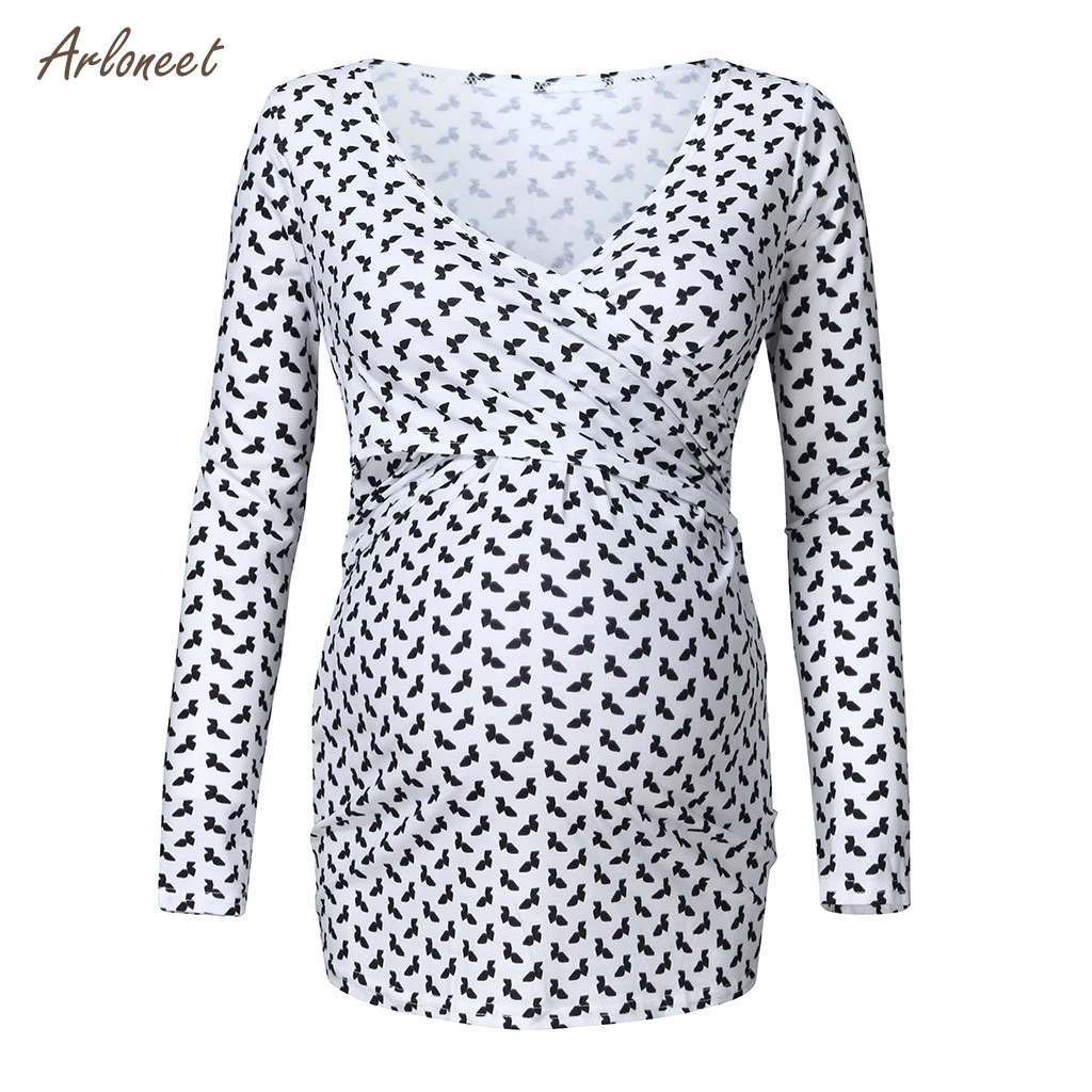 ARLONEET футболка для кормящих женщин с глубоким v образным вырезом и длинными