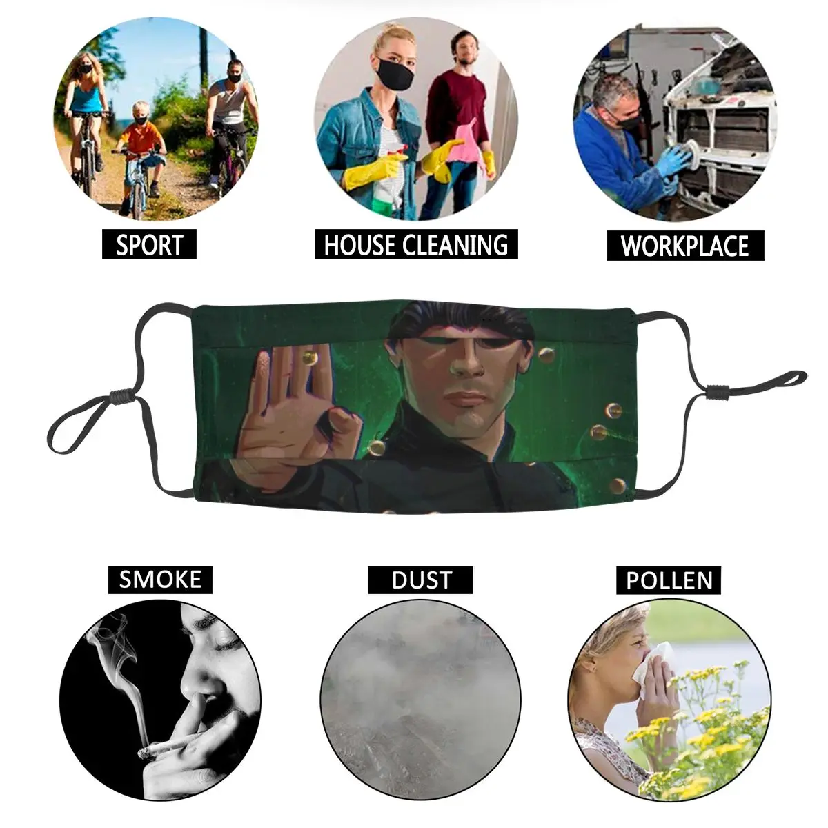 

The Matrix Non-Disposable Face Mask Keanu Reeves Movie Anti Haze Anti Dust Protection Cover Respirator Mouth Muffle