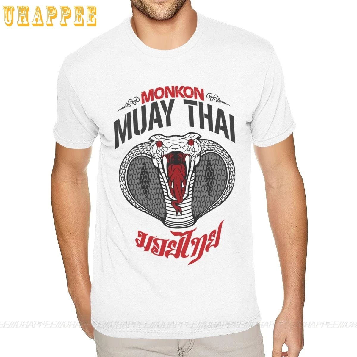 Негабаритных Муай Тай Monkon футболка со змеей мужские рубашки в стиле хип хоп