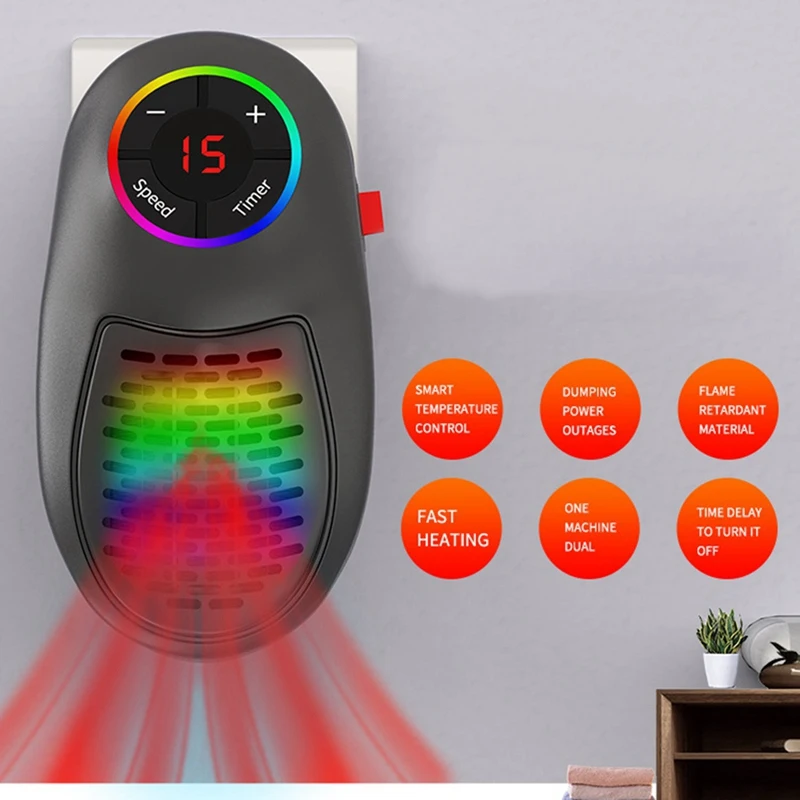 

Portable Mini Electric Fan Heater,Plug in Heater,for Home, Office Space or Travelling,Quickly Heats Room,EU Plug