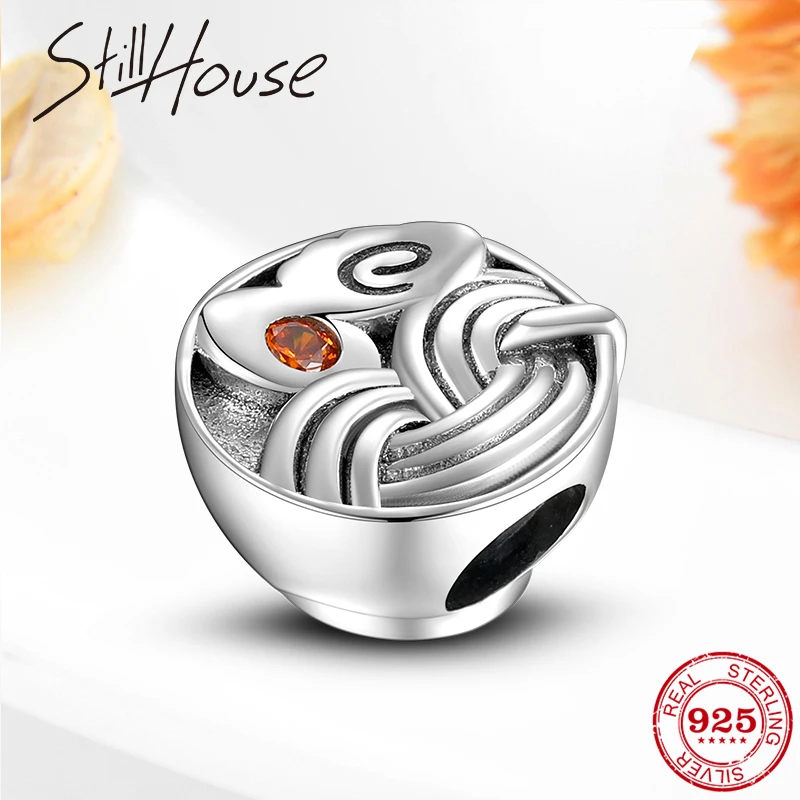 Подлинные искусственные серебряные бусины для морепродуктов рамен лапша