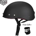 Винтажный мотоциклетный шлем на пол лица, немецкий Ретро Kask,Cafe Racer,Scooter,Cruiser,Chopper, матовый черный, подкладка из пенополистирола, одобрено DOT