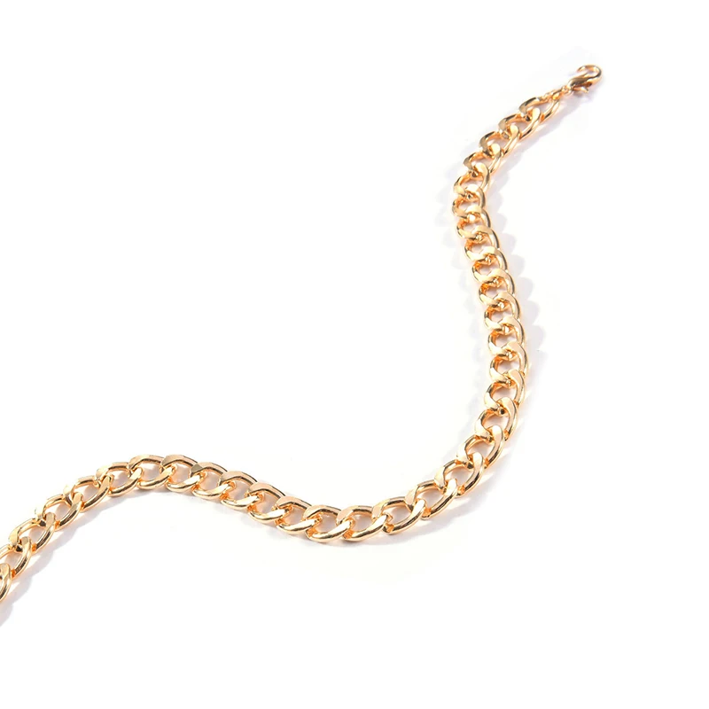 Модное простое ожерелье с цепочкой до ключицы женское золотое геометрическое