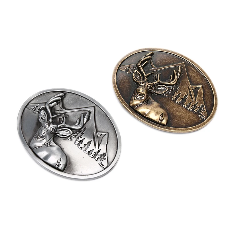 Пряжка для ремня с головой оленя бронзовая металлическая пряжка подходит