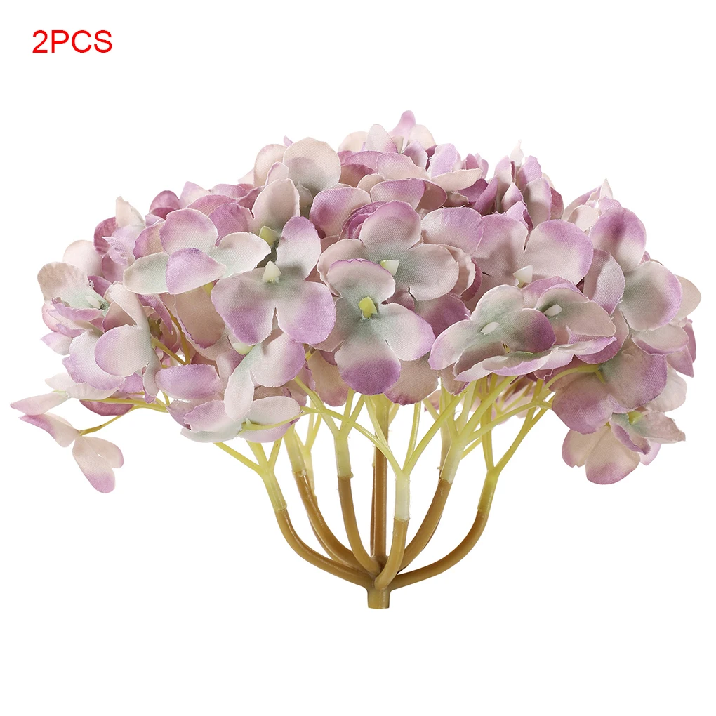 

2 Pieces DIY 19cm Hydrangea Craft Artificial Flower Heads Silk Floral Wedding Decoration