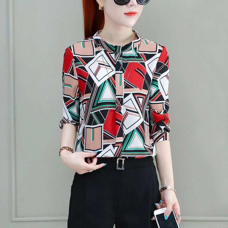 Женские весенние летние стильные шифоновые Блузки Рубашки повседневные блузы с