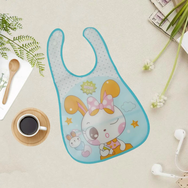 

Baby Bibs Eva Waterproof Anti-Dirty Easy To Clean For 1-3 Years Unisex Kids Feeding Cartoon Style Saliva Towel Print Apron