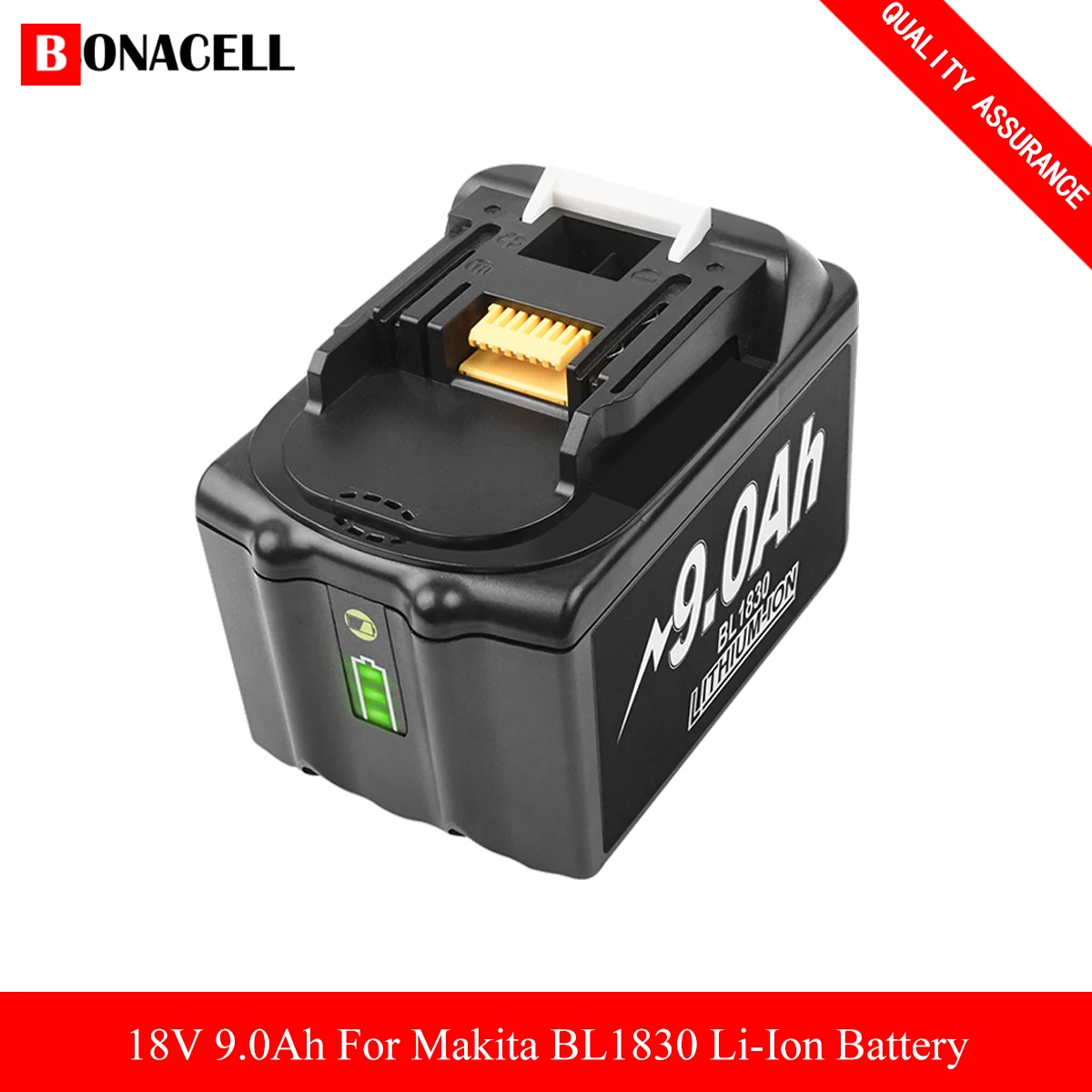 Аккумуляторная батарея 18V 9.0Ah Li Ion BL1830B с индикатором сменная для Makita BL1830 BL1840 BL1840B