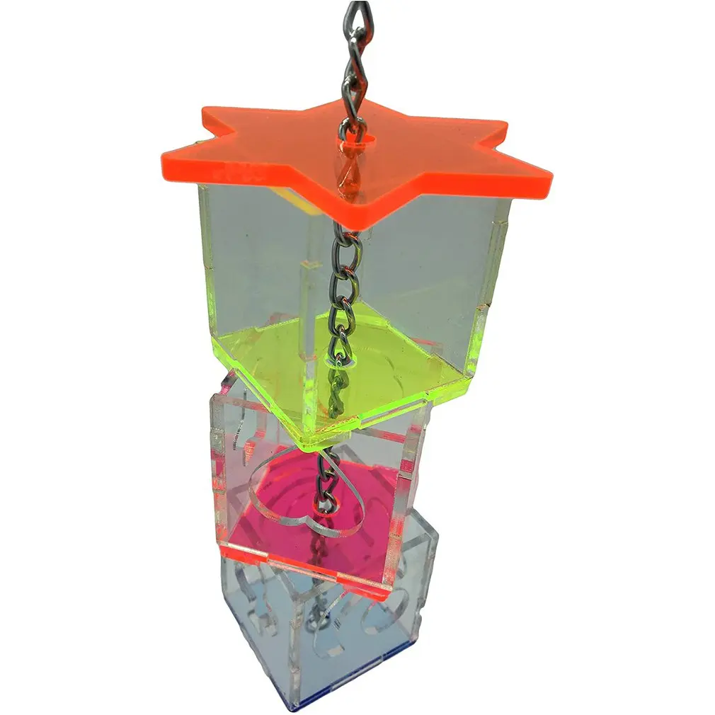

Креативная DIY сборка кормушка для попугаев подвесная игрушка для кормления попугая акриловая шестиугольная звезда многослойная коробка дл...