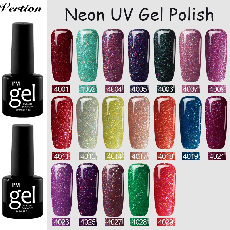 Неоновый лак для ногтей маникюрный блеск Радужный звездное небо блестящий