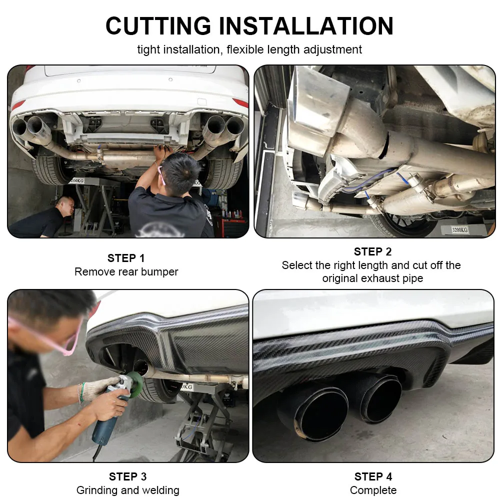 Автомобильная Двойная модель H матовый глушитель наконечники выхлопной трубы