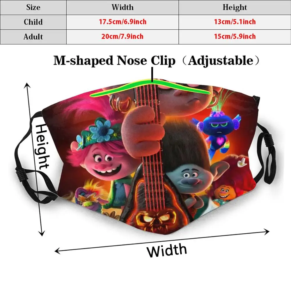 Фильтры тролли мир Турне для взрослых и детей Маска сделай сам с фильтром 2020