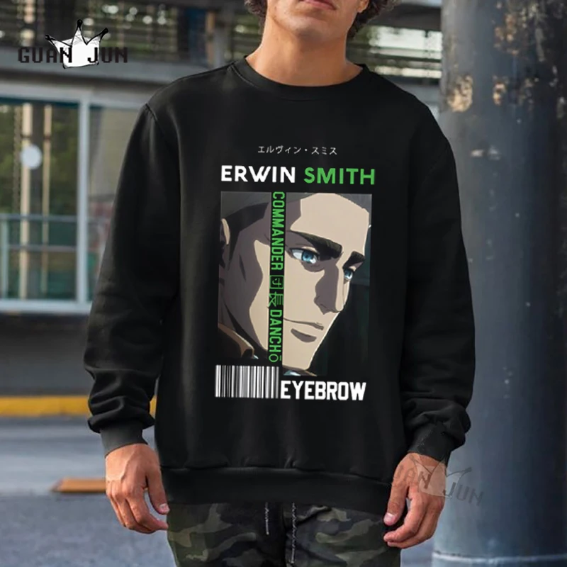 

Attack on Titan Japanese Anime Hoodie Men Erwin Smith Loose Cool Sweatshirt Streetwear Harajuku Winter Hip Hop Unisex Hoody Male