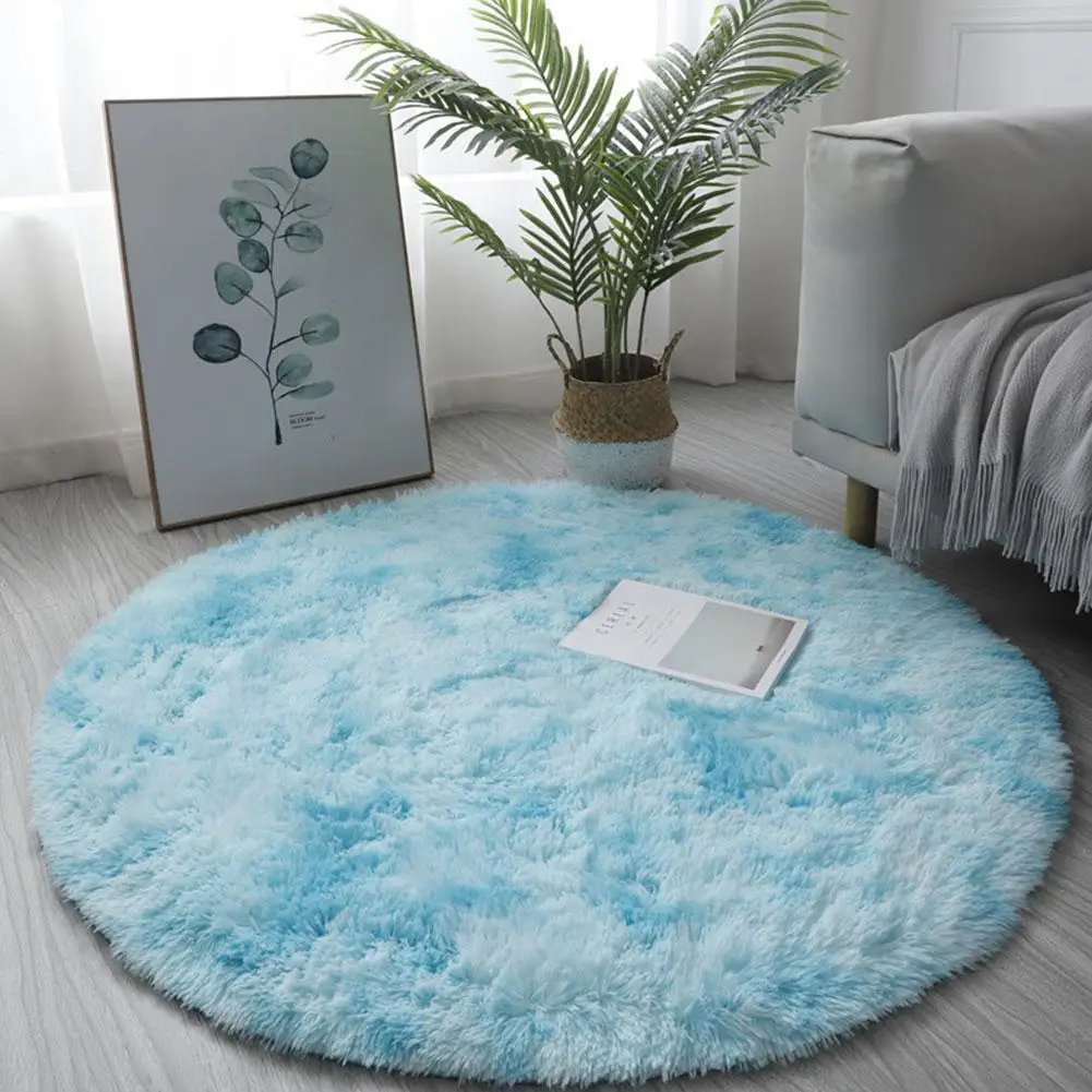 Круглый ворсистый ковер 40 см для гостиной спальни пушистый коврик