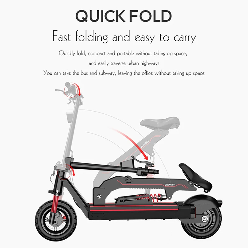 Parent-Child Folding Electric Scooter Two Seats Bike Car Lithium Battery Bicicleta E Moped | Спорт и развлечения